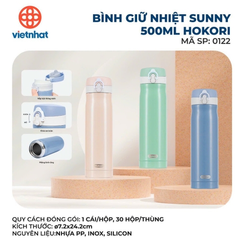 BÌNH GIỮ NHIỆT SUNNY 500ML HOKORI 0122