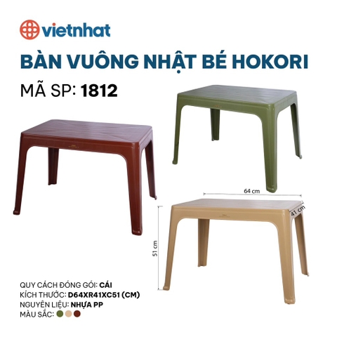BÀN VUÔNG NHẬT BÉ HOKOR 1812