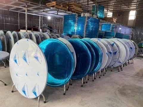 bàn tròn inox 1,2m lộc phát