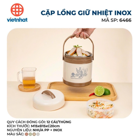 CẶP LỒNG GIỮ NHIỆT INOX 6466
