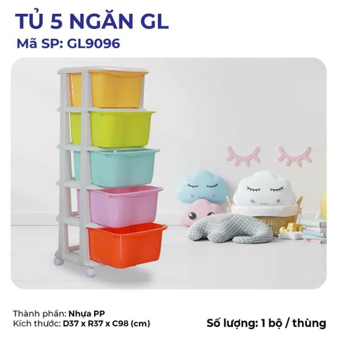 TỦ 5 NGĂN GLCC 9096
