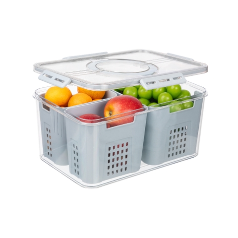 HỘP ĐỰNG THỰC PHẨM CHỮ NHẬT QUAI XÁCH 3 NGĂN HOKORI 6571