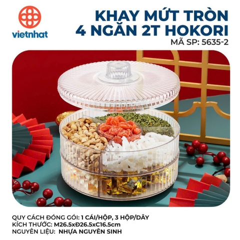 KHAY MỨT TRÒN 4 NGĂN 2T HOKORI 5635-2