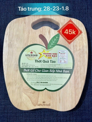 thớt gỗ cao su táo bé mega k28