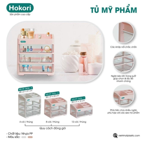 TỦ MỸ PHẨM 3 NGĂN HOKORI 3636-3