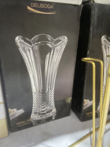 lọ hoa V200 25cm vàng