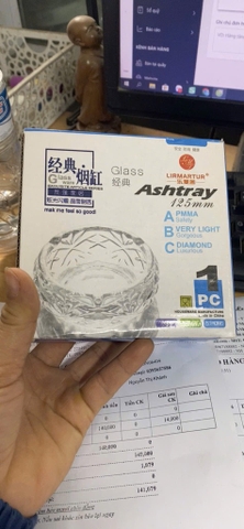 Gạt tàn thuỷ tinh tròn to 2013 trắng