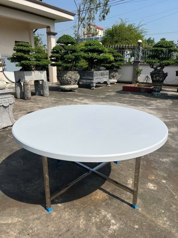 Bàn tròn nhựa 1m4, bàn nhựa 1m4 giá rẻ, bàn nhựa lớn, bàn tròn cao cấp, bàn nhựa cho quán ăn  aladanh-net-vn