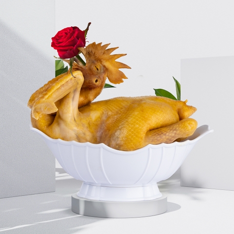 Bát thuyền nhựa đựng gà bát đựng gà cúng bát thuyền đựng gà họa tiết  aladanh-net-vn