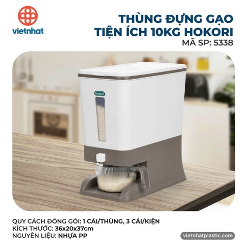 THÙNG ĐỰNG GẠO 10KG HOKORI 5338