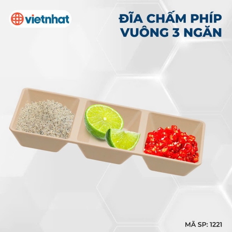 ĐĨA CHẤM PHÍP VUÔNG 3 NGĂN 1221