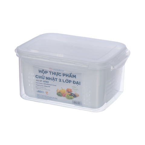 HỘP THỰC PHẨM CHỮ NHẬT 2 LỚP ĐẠI 6582