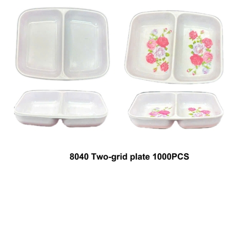 đĩa chấm 2 ngăn xanh SG