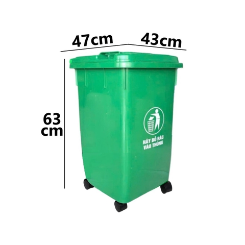 THÙNG RÁC CÓ BÁNH XE 60L GLCC 9100