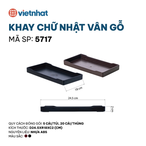 KHAY CHỮ NHẬT VÂN GỖ 5717