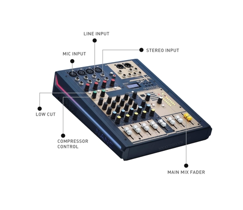 Soundcraft NANO-M08BT Analog Mixer hàng nhập khẩu chính hãng