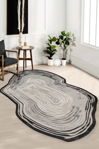 Thảm trải sàn Chic đen dệt Thổ Nhĩ Kỳ