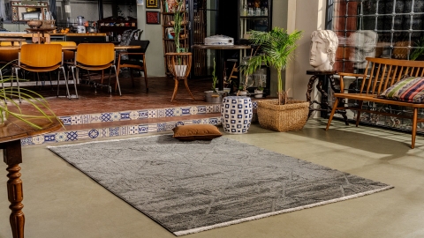 Thảm trải sàn Vine đen dệt Thổ Nhĩ Kỳ