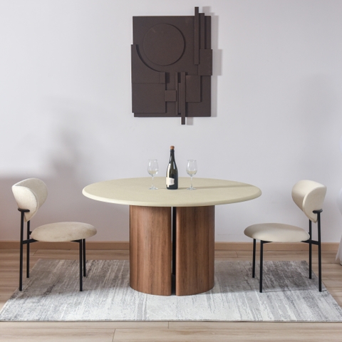 Bàn ăn Cognac chân nâu nhạt