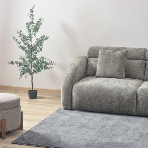 Thảm trải sàn Aarhus xám đậm dệt trượt nước khổ tùy chọn