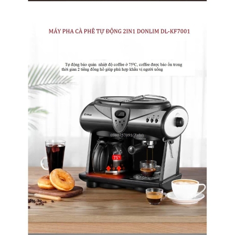 Máy pha cà phê tự động 2in1 Donlim DL-KF7001