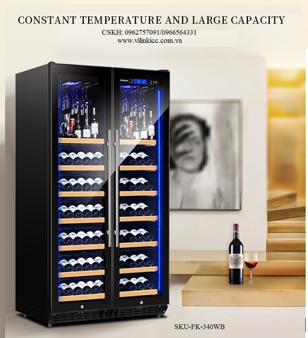 TỦ BẢO QUẢN RƯỢU VANG (SKU-FK340WB)