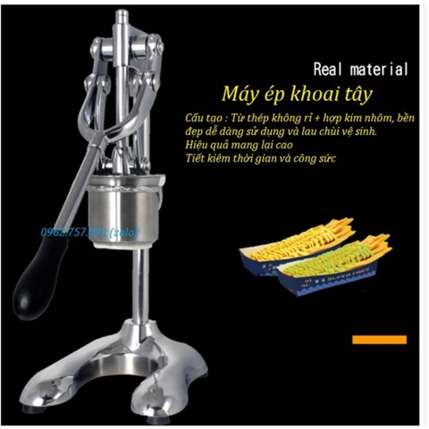 Bộ máy ép khoai tây dạng que và nồi chiên chuyên dụng 12L