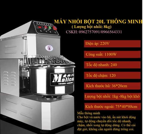 MÁY NHỒI BỘT 20L MALICONE