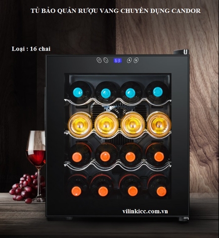 TỦ BẢO QUẢN RƯỢU CANDO 16 CHAI