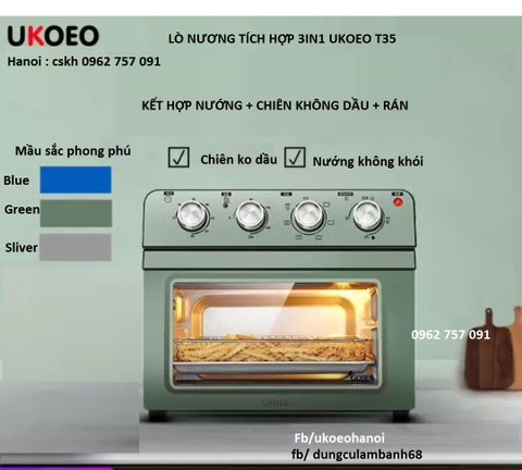Lò nướng nồi chiên rán không khí ukoeo T35