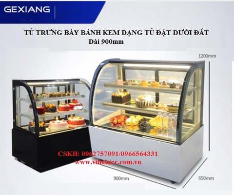 TỦ TRƯNG BÀY BÁNH KEM DÀI 900MM