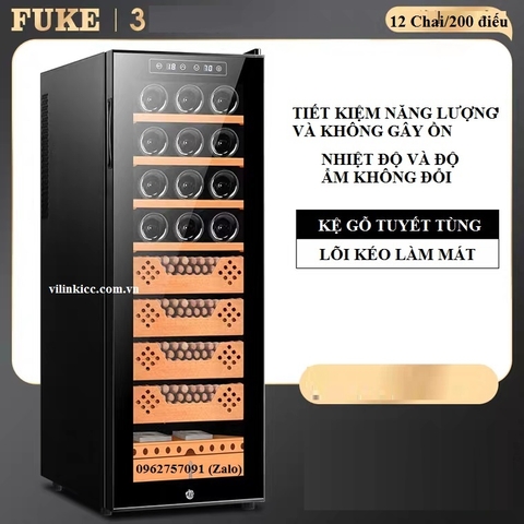 Tủ bảo quản xì gà rượu vang Fuke 128WX