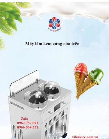 Máy làm kem cứng cửa trên 2 hũ