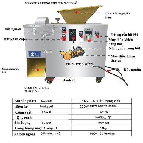 Máy chia bột chia định lượng bánh trung thu