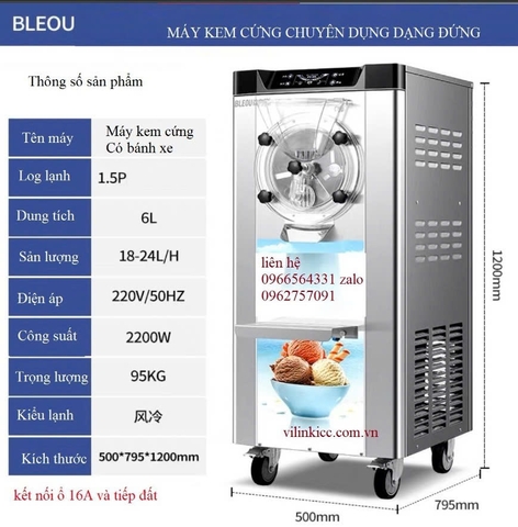 MÁY LÀM KEM CỨNG BELOU 6L