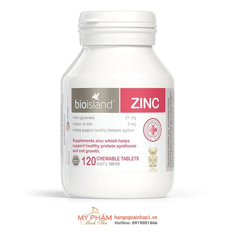 Bio Island Zinc 120 viên nhai (Úc) - Bổ sung kẽm cho bé