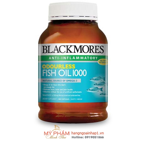 Dầu cá không mùi Blackmores Odourless Fish Oil 400 viên - Úc