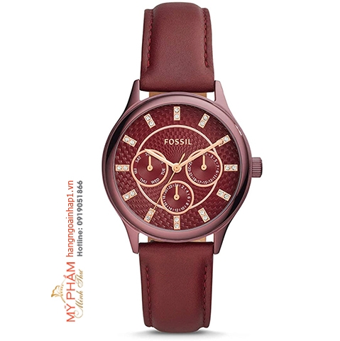 Đồng hồ nữ Fossil BQ3285P Modern Sophisticate Multifunction Wine Leather Women’s Watch