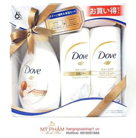 Set 3 sữa tắm- dầu gội-xả Dove Nhật Bản siêu tiện lợi