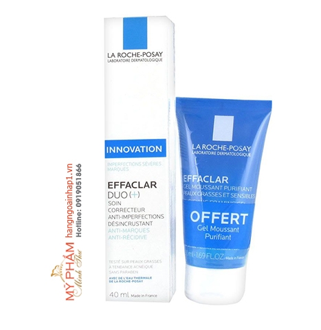 Set trị mụn La Roche-Posay Effaclar Duo [+] và sữa rửa mặt La Roche-Posay