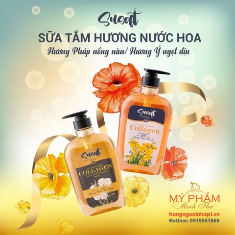 Sữa tắm Collagen hương nước hoa Susoft thơm nức suốt cả ngày