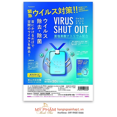 Thẻ đeo chống virus, kháng khuẩn Toamit Virus Shut Out - Nhật Bản
