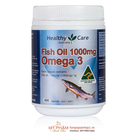 Viên uống Dầu cá tự nhiên Fish Oil Healthy Care Omega-3 1000mg - Úc