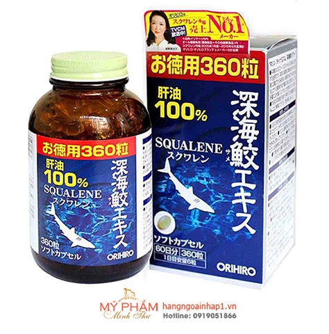 Viên uống sụn vi Cá Mập Squalene Orihiro 360 viên - Nhật Bản