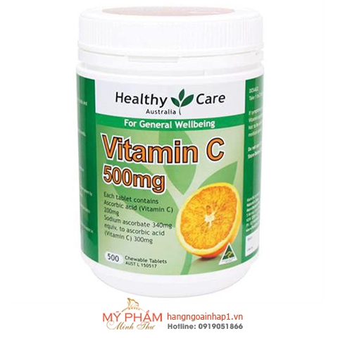 Vitamin C Healthy Care 500mg 500 viên của Úc