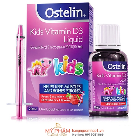 Vitamin D3 Ostelin Kids Liquid 20ml của Úc dành cho bé trên 6 tháng tuổi