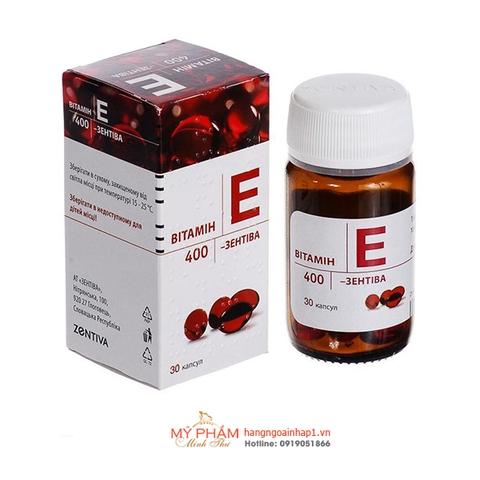 Vitamin E Zentiva 400 - Vitamin E đỏ chống lão hóa của Nga