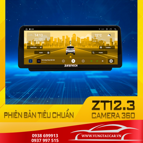 Màn hình ô tô android ZT12.3 bản tiêu chuẩn cam360