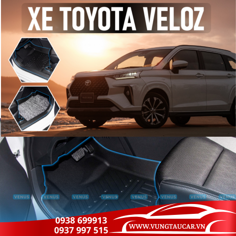 Thảm Venus lót sàn ô tô Toyota Veloz - Nhựa TPE đúc khuôn cao cấp
