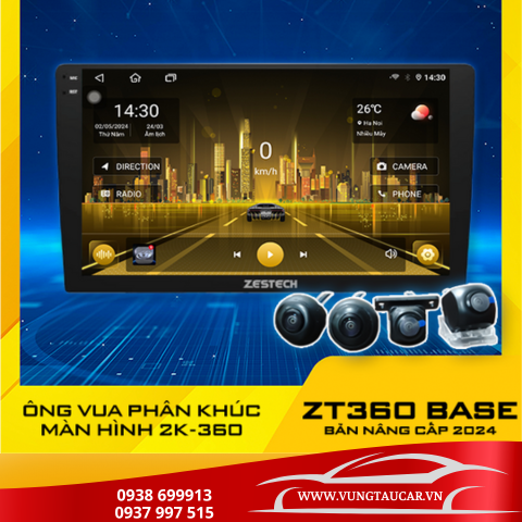 Màn hình ô tô android Zestech 360 Base nâng cấp 2024